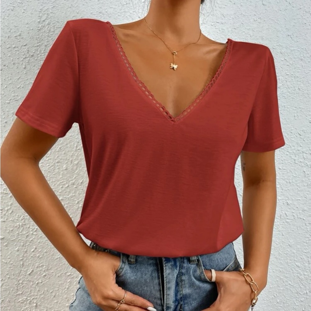 Double v neck tee